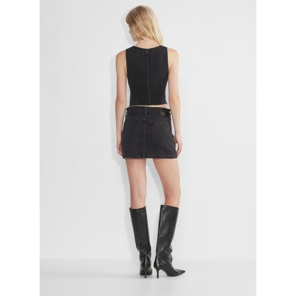 DENIM FORUM The '90s Mia Denim Vest Black Eyeliner Jean S Aritzia - Picture 4 of 12